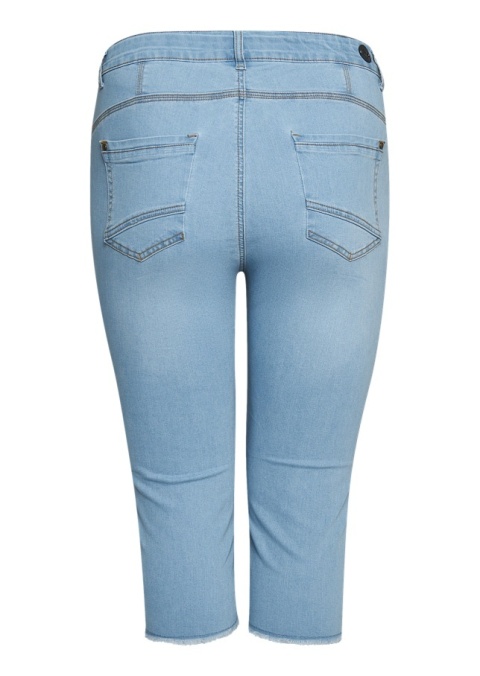 ADIA MODNE NIEBIESKIE JEANSY 3/4 PRZETARCIA A102