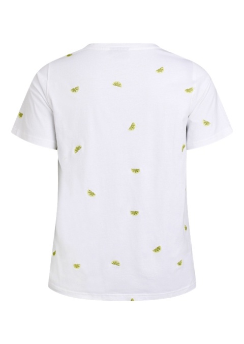 ZIZZI WYGODNY BIAŁY T-SHIRT NADRUK BAWEŁNA 252C
