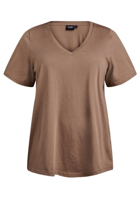 ZIZZI KLASYCZNY WYGODNY JASNOBRĄZOWY T-SHIRT 002H