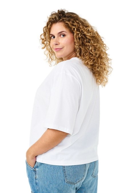 ZIZZI PUDEŁKOWY BIAŁY T-SHIRT BAWEŁNA 224C ZIZZI PUDEŁKOWY BIAŁY T-SHIRT BAWEŁNA 224C
