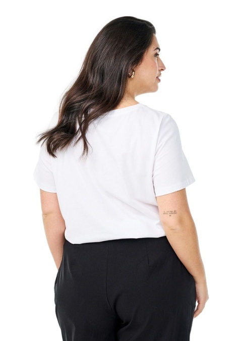 ZIZZI BIAŁY BAWEŁNIANY T-SHIRT NADRUK 507A
