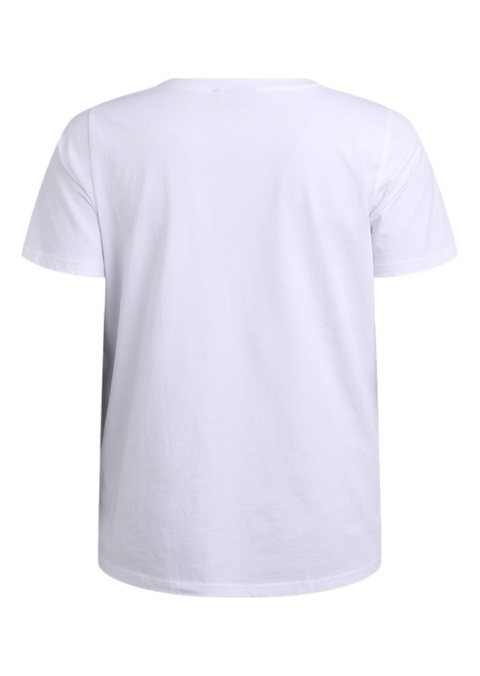 ZIZZI BIAŁY BAWEŁNIANY T-SHIRT NADRUK 507A