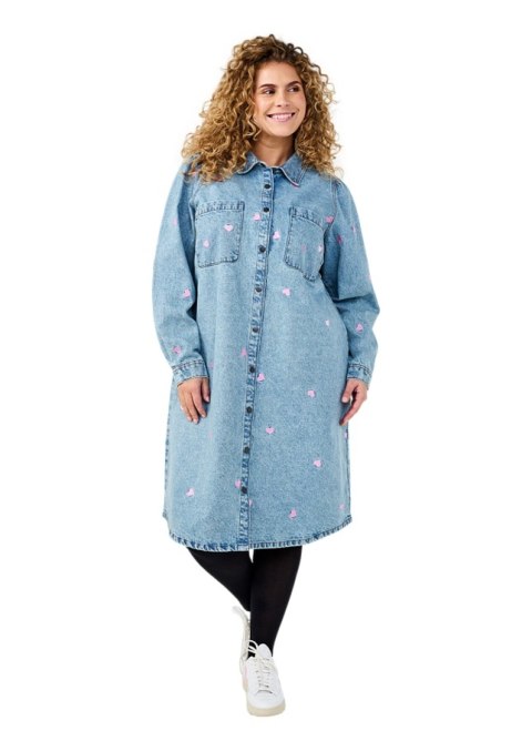 ZIZZI NIEBIESKA JEANSOWA SUKIENKA KOSZULOWA SERCA 041B ZIZZI NIEBIESKA JEANSOWA SUKIENKA KOSZULOWA SERCA 041B