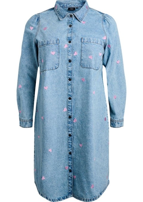 ZIZZI NIEBIESKA JEANSOWA SUKIENKA KOSZULOWA SERCA 041B ZIZZI NIEBIESKA JEANSOWA SUKIENKA KOSZULOWA SERCA 041B