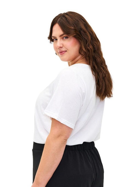 ZIZZI T-SHIRT BLUZKA BIAŁA NADRUK 002C