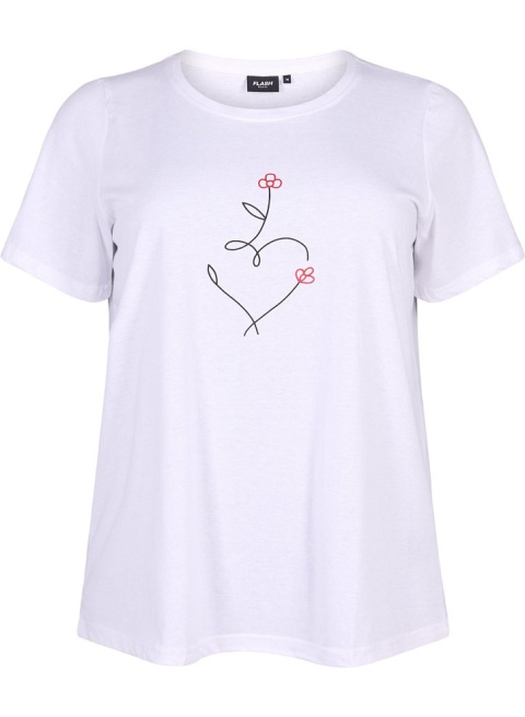 ZIZZI T-SHIRT BLUZKA BIAŁA NADRUK 002C