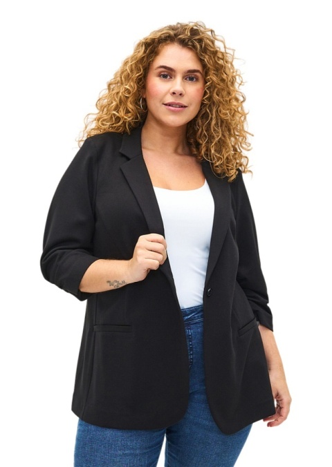 ZIZZI ELEGANCKA CZARNA MARYNARKA WISKOZA 008Q ZIZZI ELEGANCKA CZARNA MARYNARKA WISKOZA 008Q