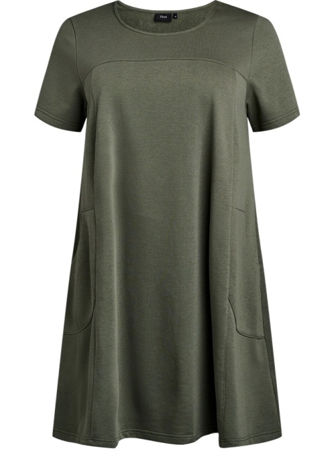 ZIZZI OLIWKOWA JERSEYOWA SUKIENKA KIESZENIE 199A ZIZZI OLIWKOWA JERSEYOWA SUKIENKA KIESZENIE 199A