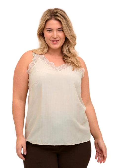KAFFE KREMOWY TOP BLUZKA KORONKA K396 KAFFE KREMOWY TOP BLUZKA KORONKA K396