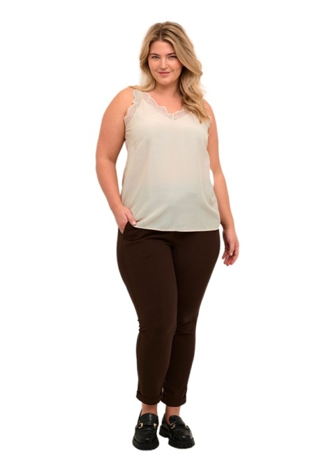 KAFFE KREMOWY TOP BLUZKA KORONKA K396 KAFFE KREMOWY TOP BLUZKA KORONKA K396