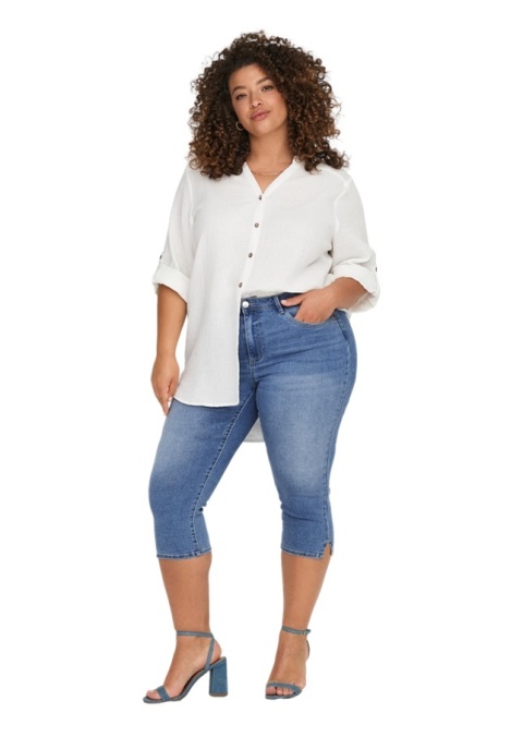 CARMAKOMA JEANSOWE SPODENKI 3/4 RYBACZKI NIEBIESKIE O075 CARMAKOMA JEANSOWE SPODENKI 3/4 RYBACZKI NIEBIESKIE O075