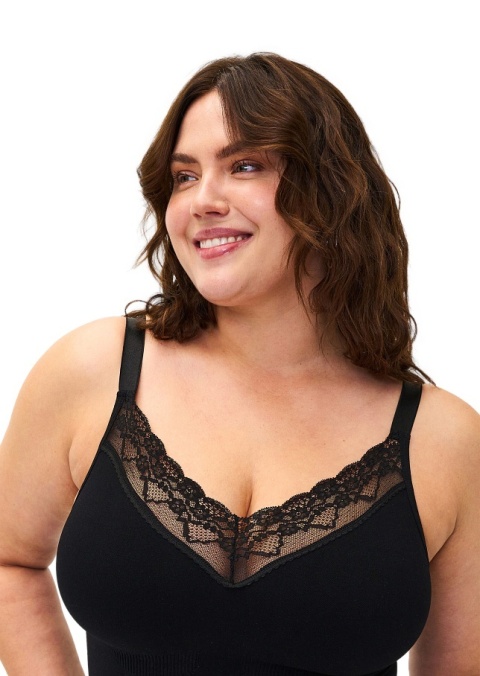 ZIZZI CZARNE MODELUJĄCE BODY KORONKA 896B