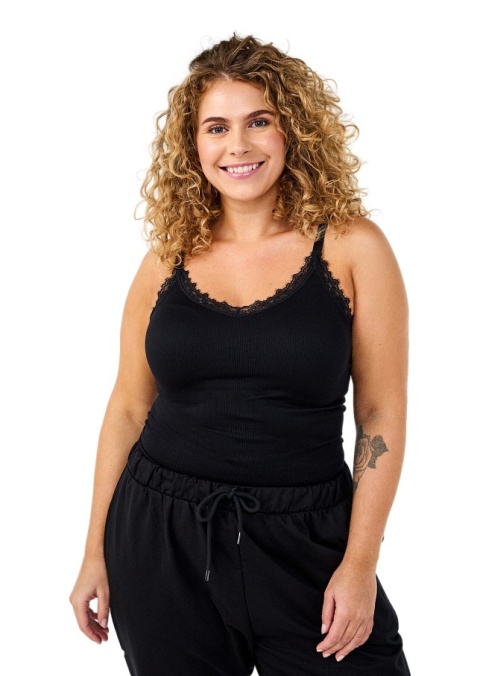 ZIZZI CZARNY ELASTYCZNY TOP KORONKA 289A ZIZZI CZARNY ELASTYCZNY TOP KORONKA 289A