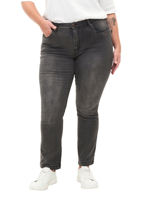 ZIZZI WYGODNE SZARE PROSTE JEANSY N82 305A ZIZZI WYGODNE SZARE PROSTE JEANSY N82 305A