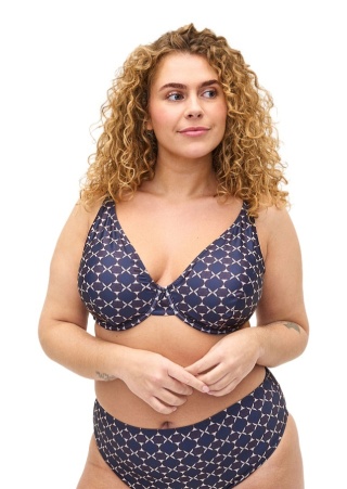 ZIZZI GRANATOWY WZORZYSTA GÓRA OD BIKINI 573C