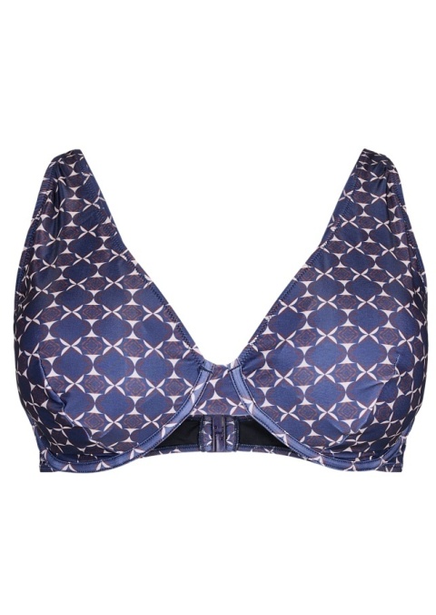 ZIZZI GRANATOWY WZORZYSTA GÓRA OD BIKINI 573C