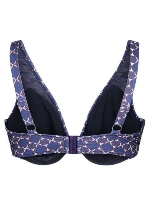 ZIZZI GRANATOWY WZORZYSTA GÓRA OD BIKINI 573C