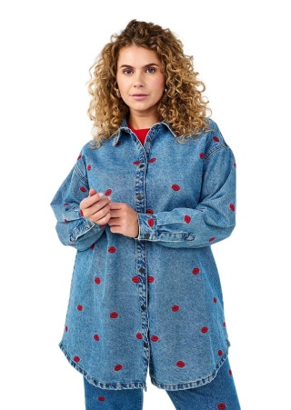 ZIZZI NIEBIESKA JEANSOWA KOSZULA KURTKA USTA 957D