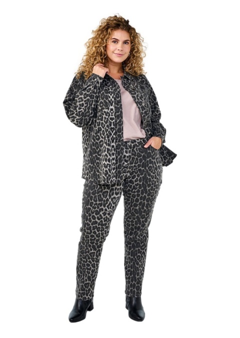 ZIZZI PROSTE SZARE JEANSY PANTERKA 076H N78