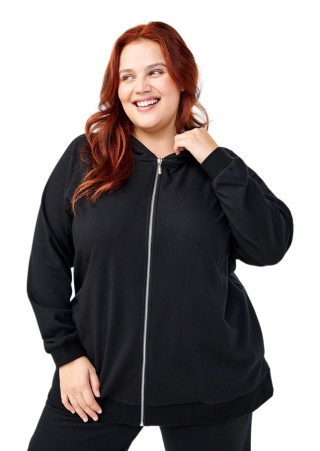 ZIZZI CZARNA BLUZA KARDIGAN ZASUWANA 225A
