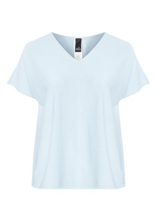 ADIA BŁĘKITNA DZIANINOWA BLUZKA T-SHIRT WISKOZA OVERSIZE A203