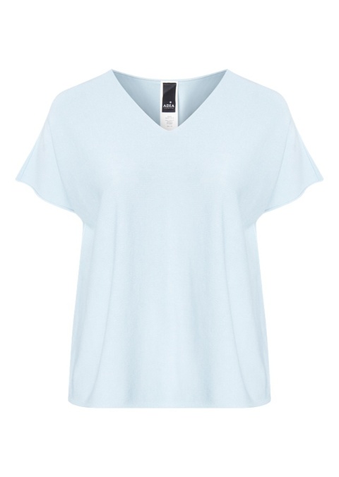 ADIA BŁĘKITNA DZIANINOWA BLUZKA T-SHIRT WISKOZA OVERSIZE A203
