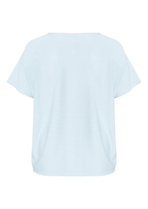 ADIA BŁĘKITNA DZIANINOWA BLUZKA T-SHIRT WISKOZA OVERSIZE A203