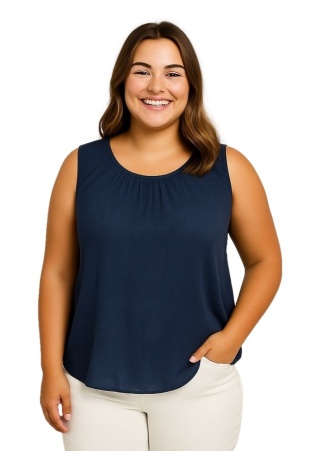 ADIA GRANATOWY TOP BLUZKA WISKOZA A456