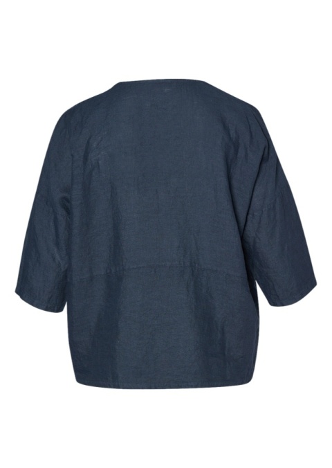 PONT NEUF GRANATOWA LNIANA BLUZKA OVERSIZE V244