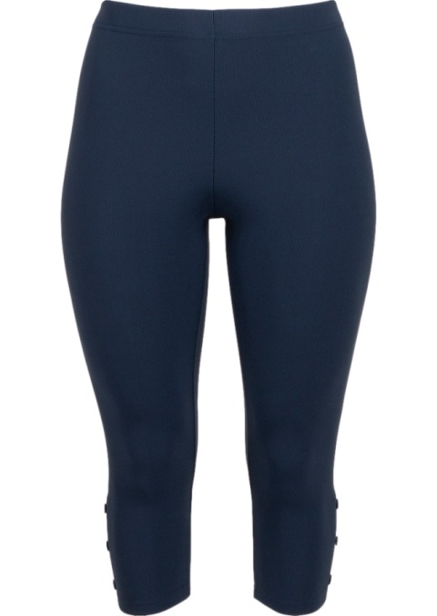 PONT NEUF WYGODNE GRANATOWE LEGGINSY 3/4 DETALE V082