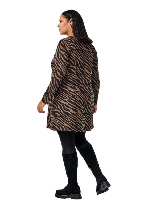 ZIZZI KLASYCZNA BRĄZOWA SUKIENKA WZÓR ZEBRA 036I