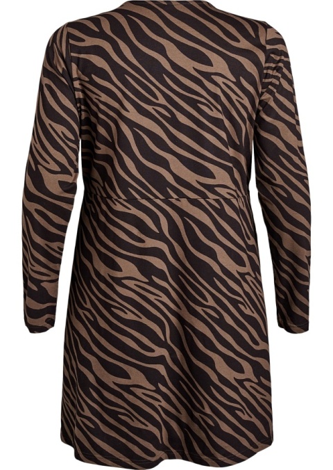 ZIZZI KLASYCZNA BRĄZOWA SUKIENKA WZÓR ZEBRA 036I