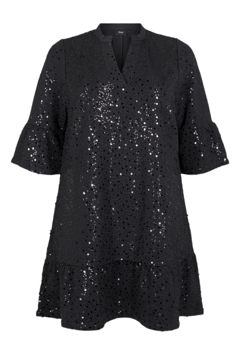ZIZZI CZARNA IMPREZOWA SUKIENKA CEKINY 420A