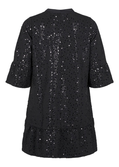 ZIZZI CZARNA IMPREZOWA SUKIENKA CEKINY 420A