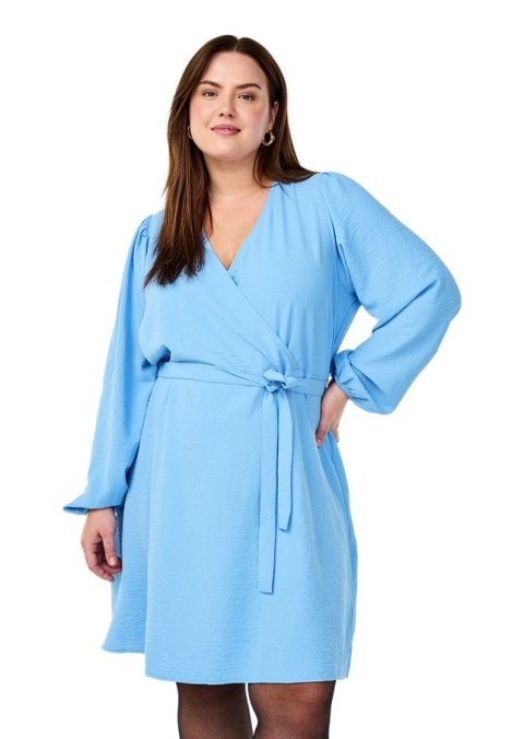 ZIZZI BŁĘKITNA SUKIENKA KOPERTOWA WIĄZANIE 495B