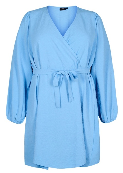ZIZZI BŁĘKITNA SUKIENKA KOPERTOWA WIĄZANIE 495B