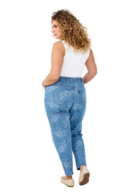 ZIZZI NIEBIESKIE SPODNIE JEANSY MOM WZÓR 088I