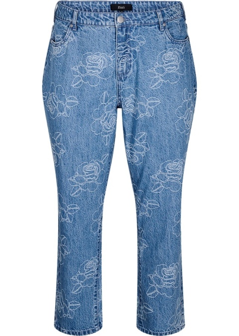 ZIZZI NIEBIESKIE SPODNIE JEANSY MOM WZÓR 088I