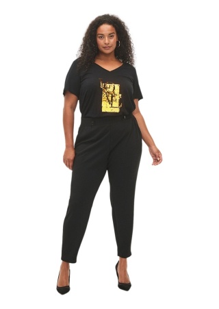 ZIZZI CZARNE ZWĘŻANE SPODNIE CYGARETKI 132D