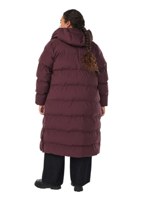 ZIZZI DŁUGA BORDOWA KURTKA ZIMOWA KAPTUR 224A