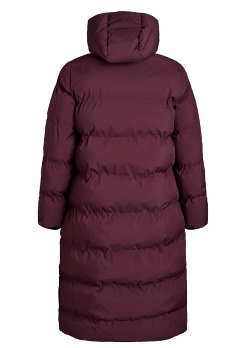 ZIZZI DŁUGA BORDOWA KURTKA ZIMOWA KAPTUR 224A