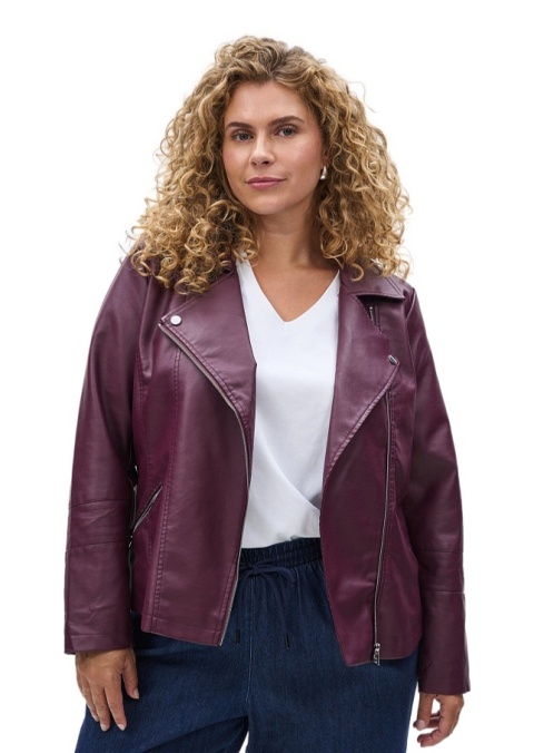 ZIZZI BORDOWA KURTKA RAMONESKA IMITACJA SKÓRY 243A