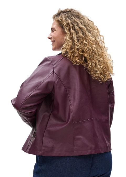 ZIZZI BORDOWA KURTKA RAMONESKA IMITACJA SKÓRY 243A