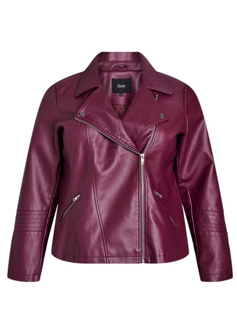 ZIZZI BORDOWA KURTKA RAMONESKA IMITACJA SKÓRY 243A