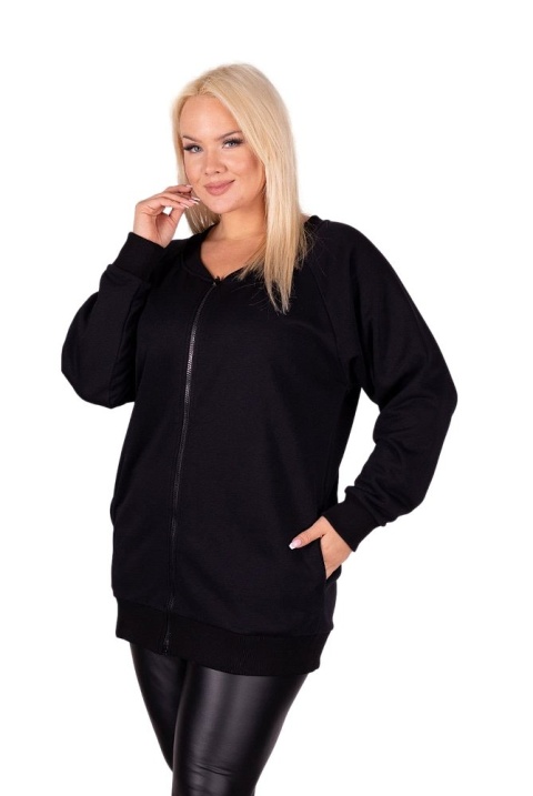 ZENTEX OCIEPLANA CZARNA BLUZA NA SUWAK ZM01