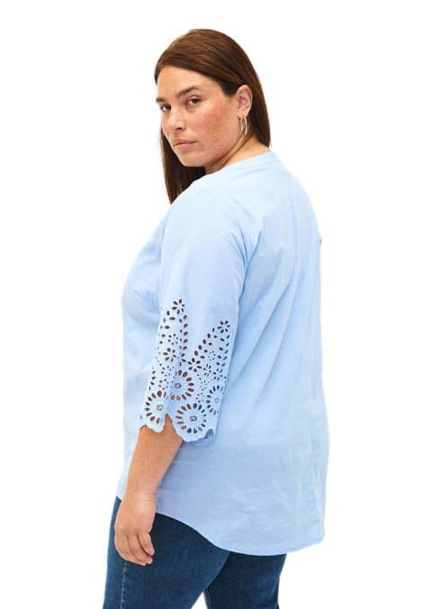 ZIZZI NIEBIESKA BLUZKA ANGIELSKI HAFT BAWEŁNA 851B