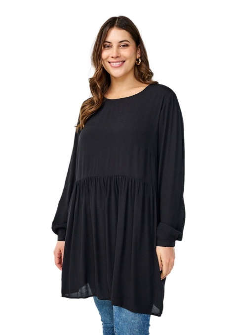 ZIZZI CZARNA TUNIKA SUKIENKA WISKOZA 057W