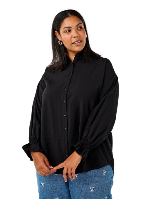 ZIZZI ELEGANCKA CZARNA BLUZKA KOSZULA DETALE 283A