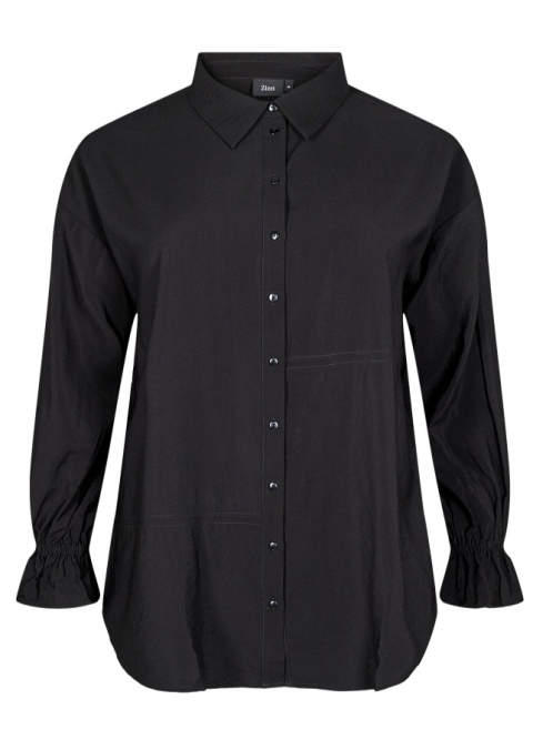 ZIZZI ELEGANCKA CZARNA BLUZKA KOSZULA DETALE 283A