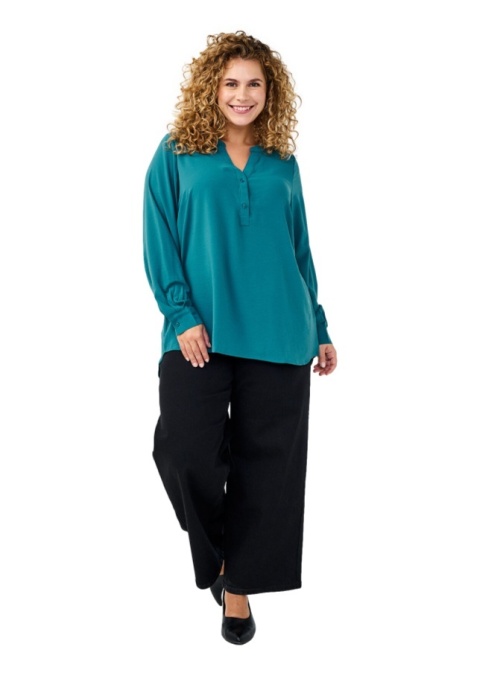 ZIZZI ELEGANCKA TURKUSOWA KOSZULA MANKIET 045A